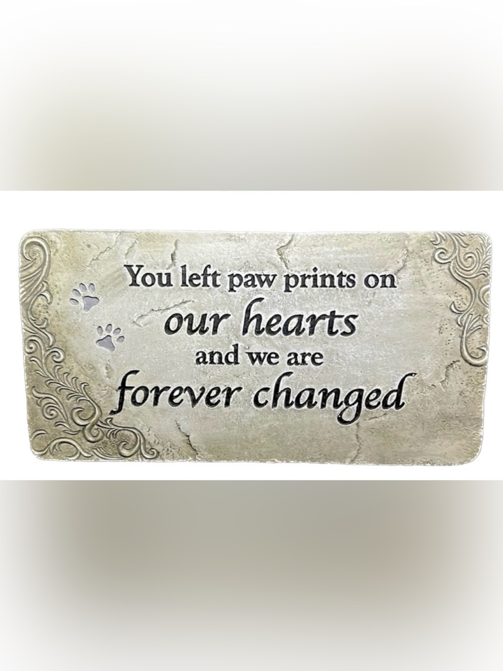 GANZ~You Left Paw Prints On Our Heart Plaque/ Stepping Stone~NEW!